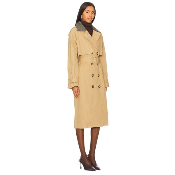 HEARTLOOM Daneela Trench Coat in Chino Small New Womens Jacket - Picture 3 of 13